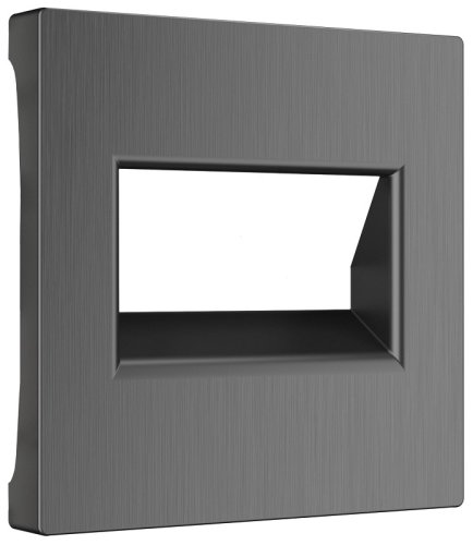 Лицевая панель Werkel для 2-м. розетки RJ45+RJ45 графит рифленый  картинка